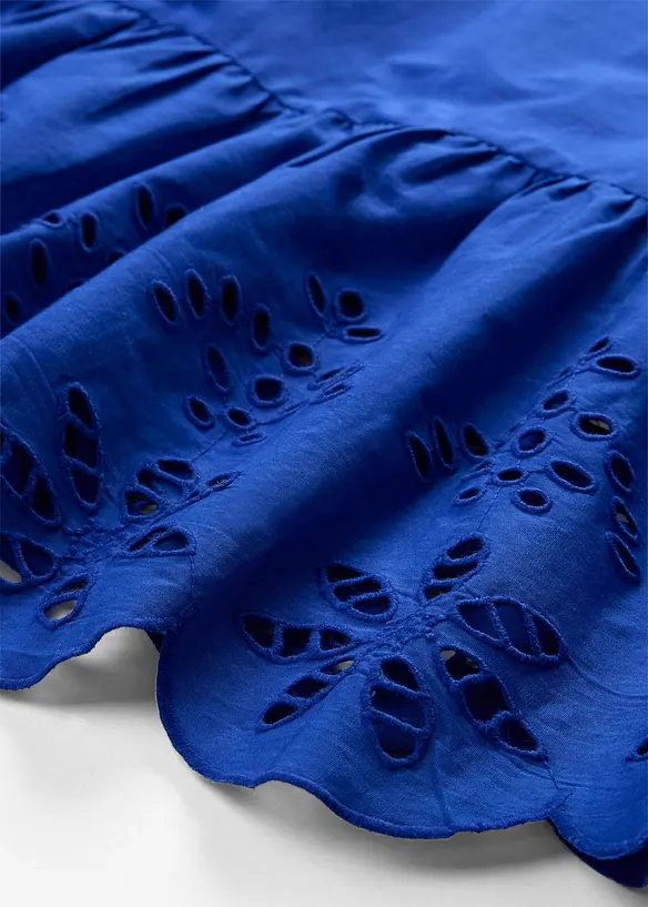 Top senza maniche con spacco e ricami traforati, bonprix