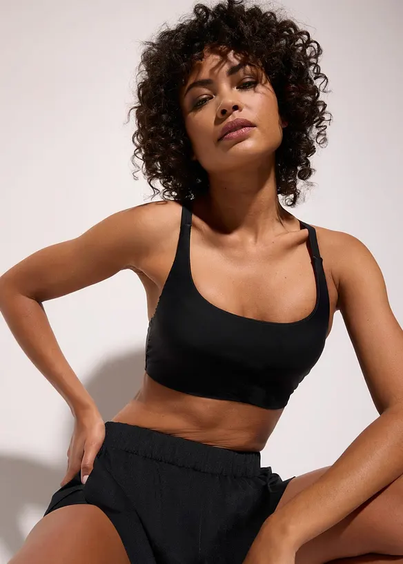 Reggiseno bikini a bustier sportivo in materiale ad asciugatura rapida, bonprix