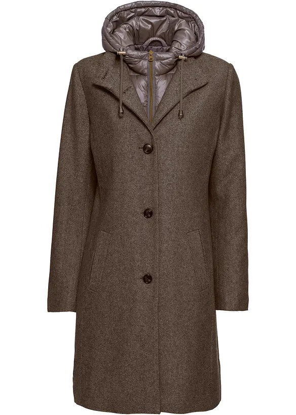 Cappotto corto in simil lana con effetto 2 in 1, bonprix