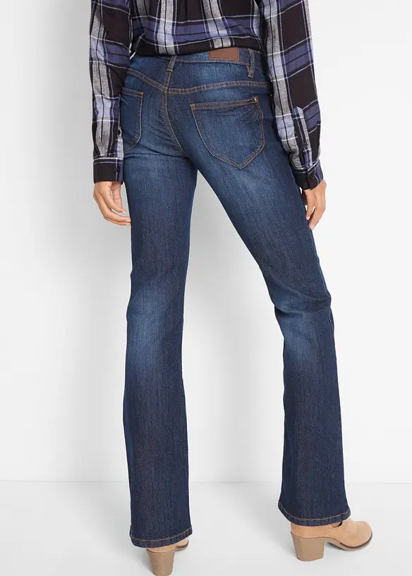 Jeans bootcut elasticizzati confortevoli, vita media, bonprix