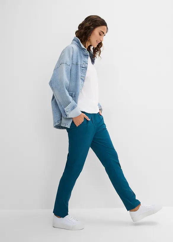 Pantaloni chino in misto cotone elasticizzato, bonprix