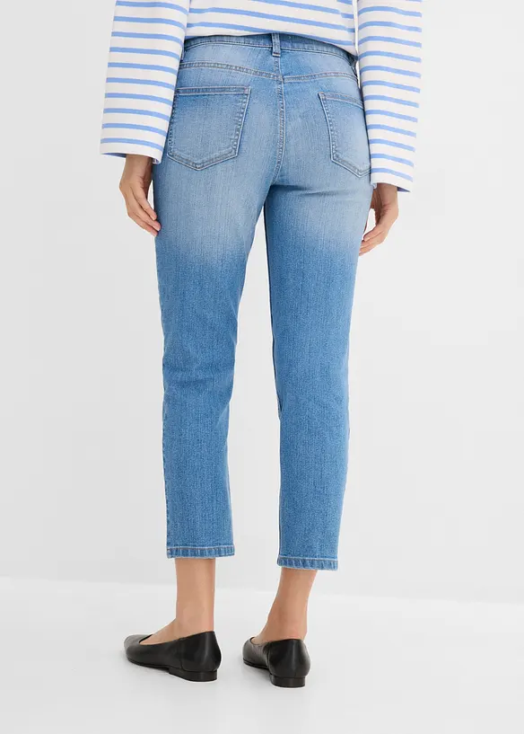 Jeans cropped slim fit, vita alta, bonprix