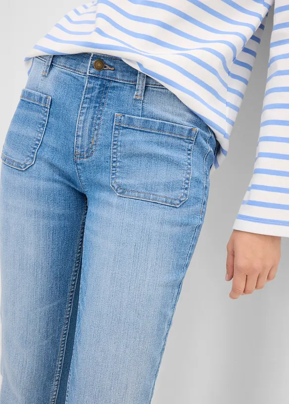 Jeans cropped slim fit, vita alta, bonprix
