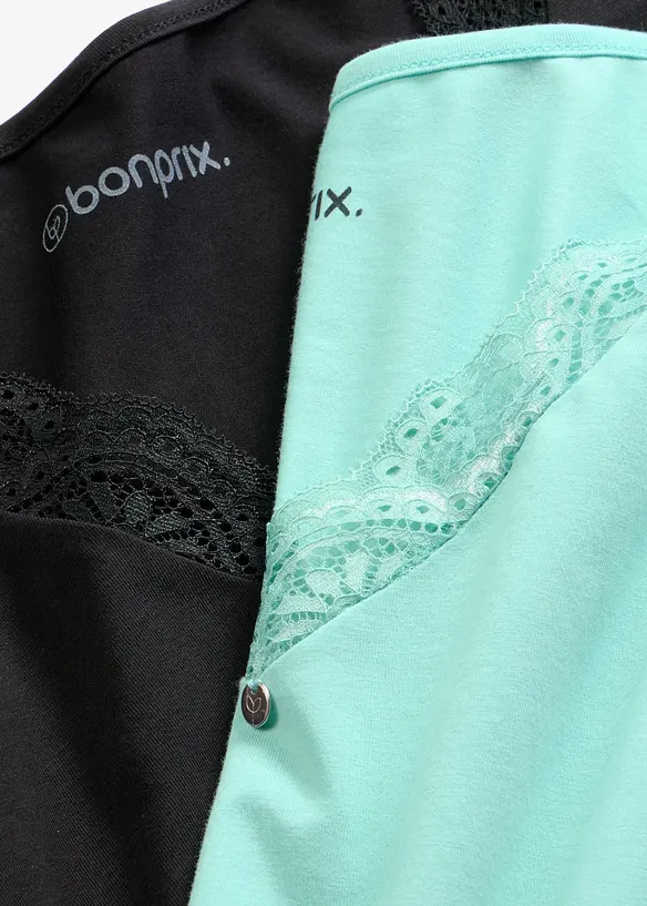 Camicia da notte in puro cotone (pacco da 2), bonprix