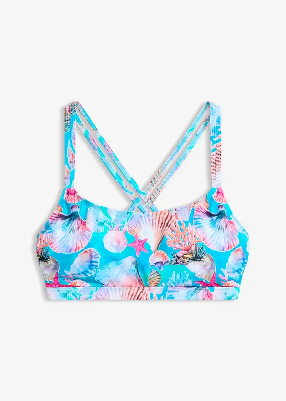 Reggiseno bikini a bustier con spalline incrociate, bonprix