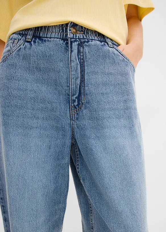 Jeans barrel cropped, vita alta, bonprix