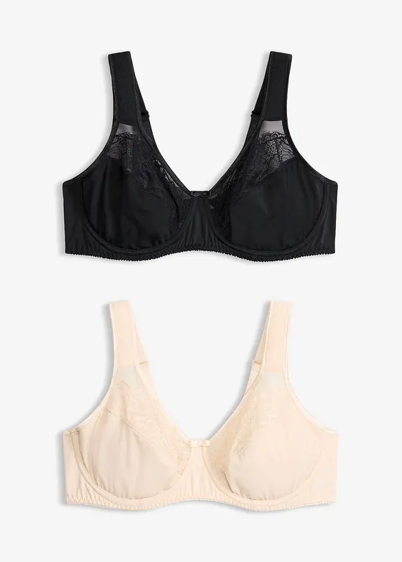 Reggiseno minimizer con spalline imbottite (pacco da 2), bonprix