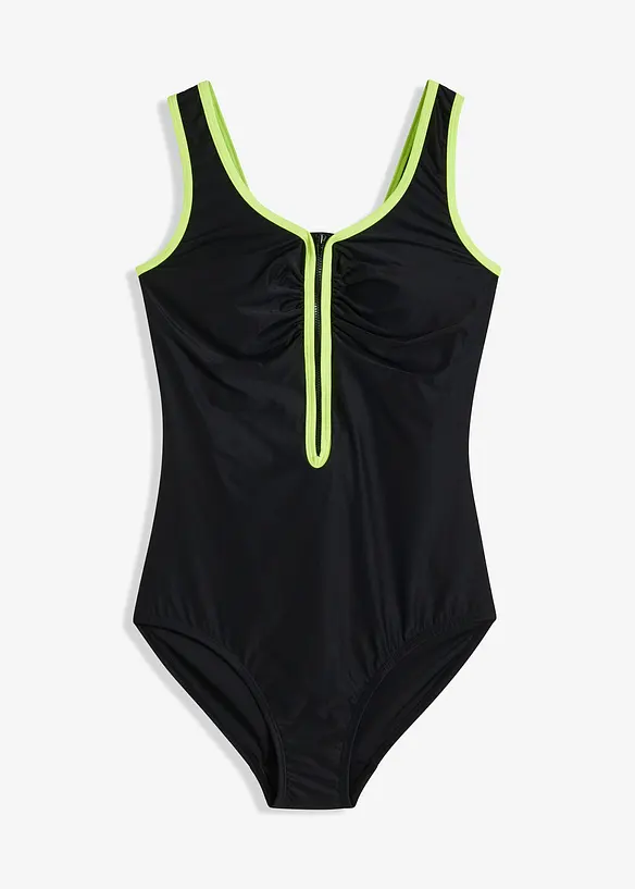 Costume intero con cerniera e effetto modellante leggero, bonprix