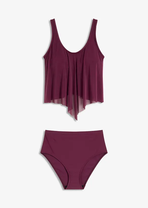Tankini con mesh trasparente (set 2 pezzi), bonprix