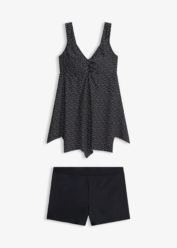 Tankini lungo con fondo a zigzag (set 2 pezzi), bonprix