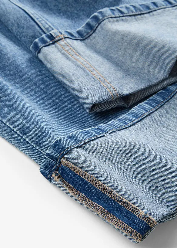 Jeans wide leg cropped, vita media, bonprix