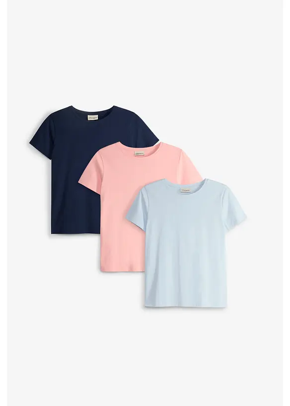 T-shirt in puro cotone biologico (pacco da 3), bonprix