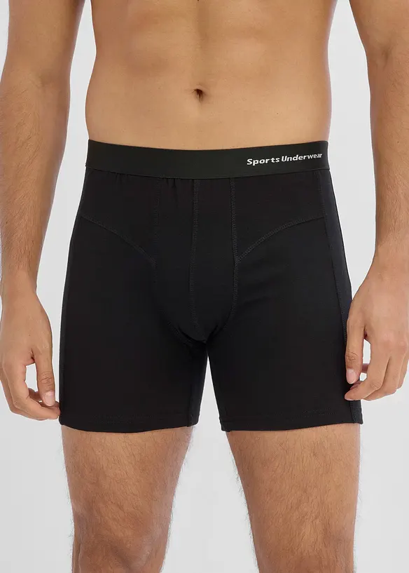 Boxer aderenti di media lunghezza con cotone biologico (pacco da 3), bonprix