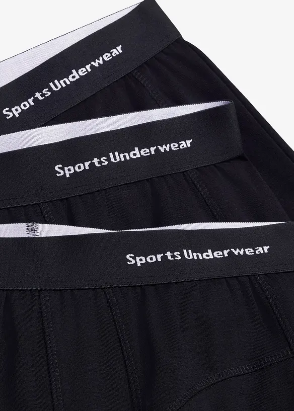 Boxer aderenti di media lunghezza con cotone biologico (pacco da 3), bonprix
