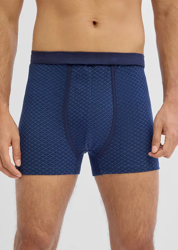 Boxer aderenti a vita alta di lunghezza media con morbido cotone (pacco da 3), bonprix