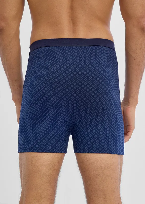 Boxer aderenti a vita alta di lunghezza media con morbido cotone (pacco da 3), bonprix