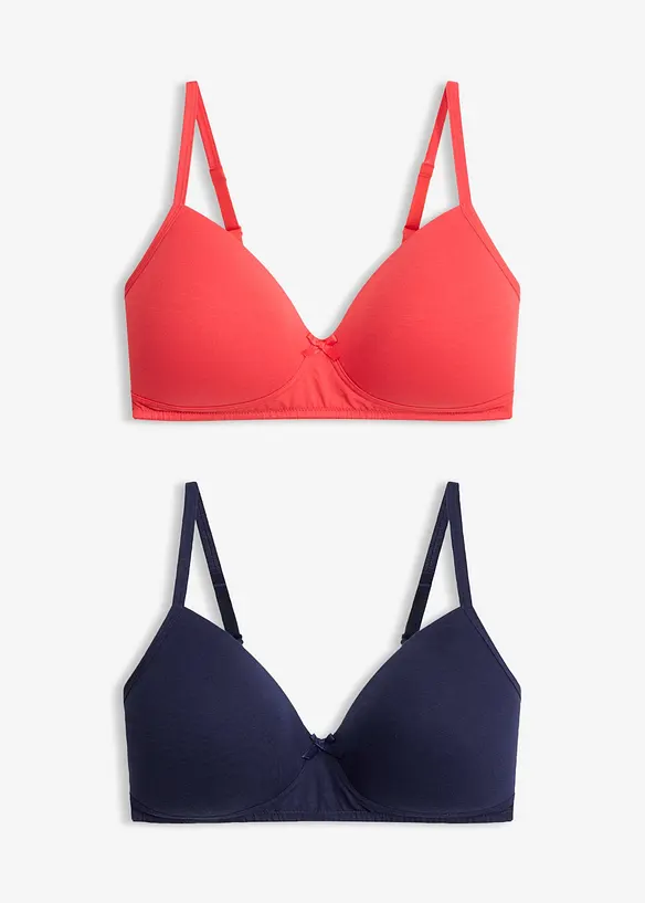 Reggiseno senza ferretto con coppe preformate e cotone biologico (pacco da 3), bonprix