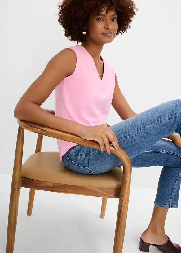 Maglia con scollo a V in puro cotone biologico, bonprix
