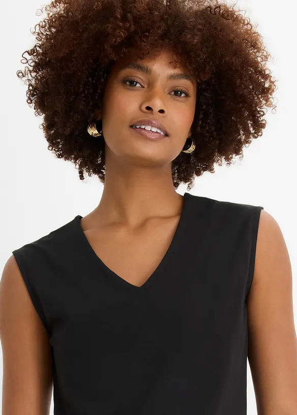 Maglia con scollo a V in puro cotone biologico, bonprix