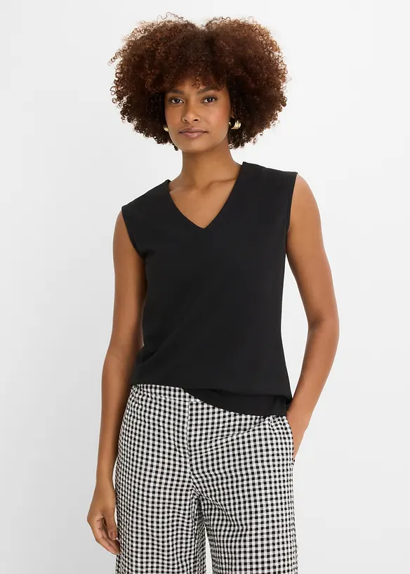 Maglia con scollo a V in puro cotone biologico, bonprix