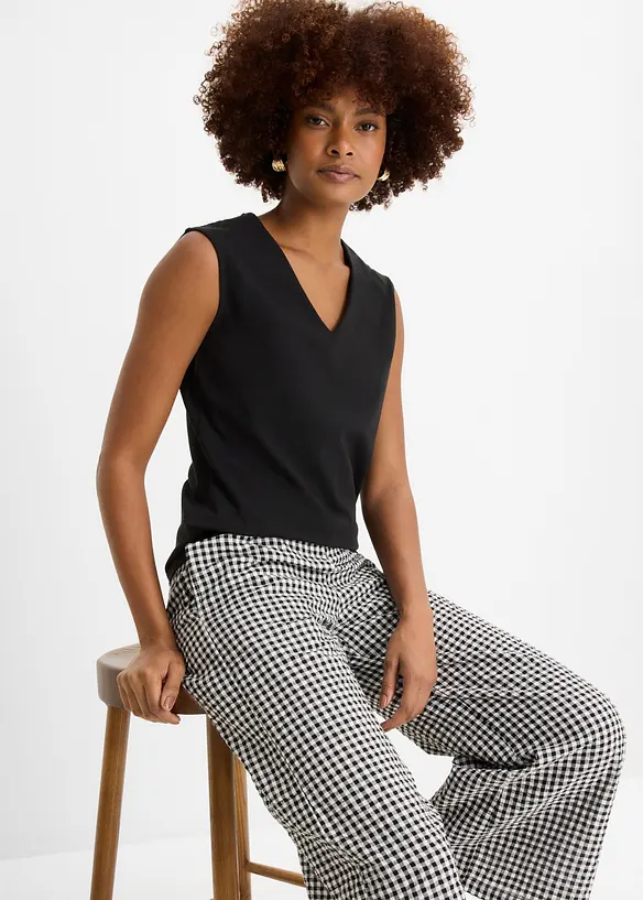 Maglia con scollo a V in puro cotone biologico, bonprix