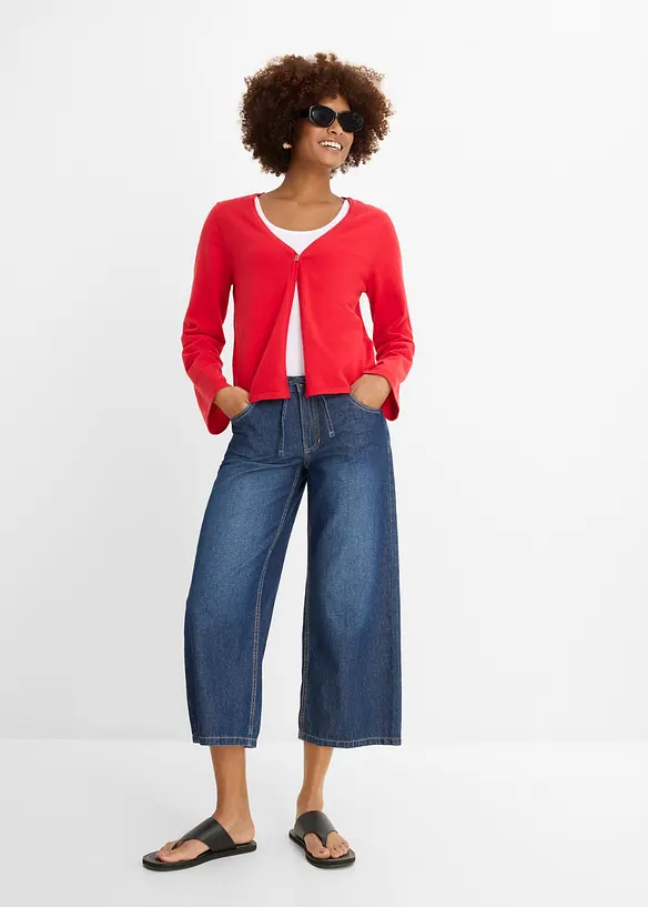 Jeans wide leg cropped, bonprix