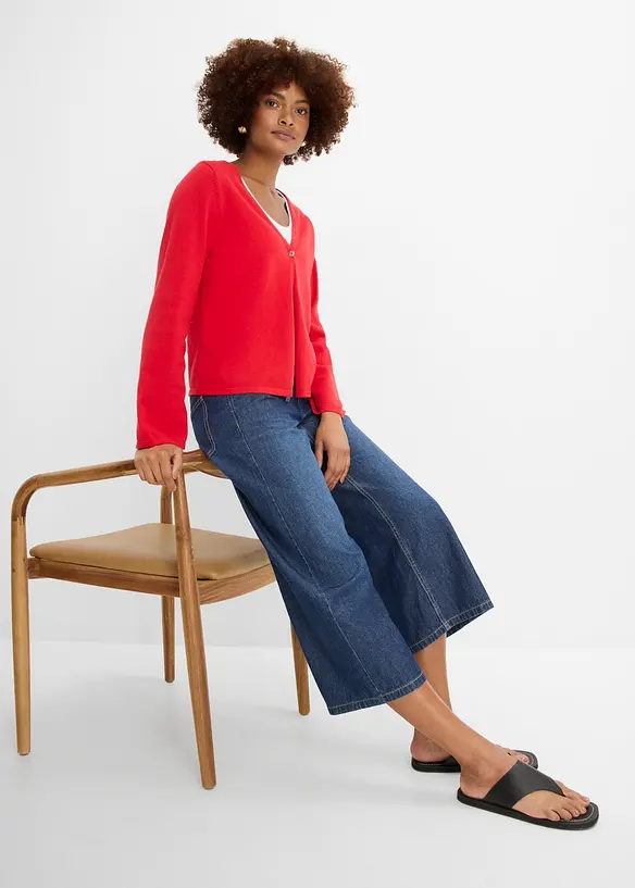 Jeans wide leg cropped, bonprix