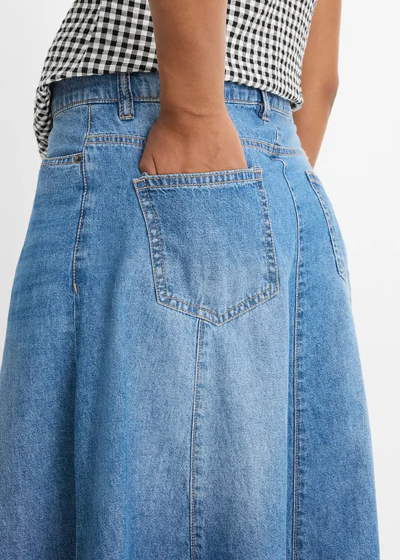 Gonna di jeans leggera con vita regolabile, bonprix