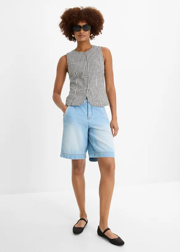 Bermuda di jeans leggeri, vita media, bonprix