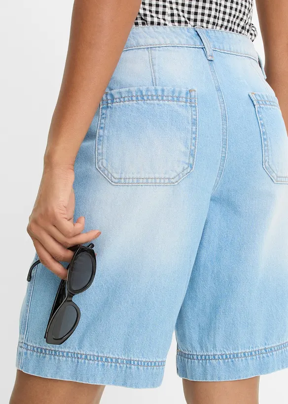 Bermuda di jeans leggeri, vita media, bonprix