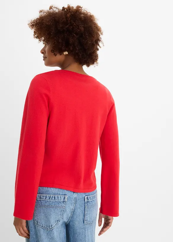 Cardigan in filato fine di misto cotone, bonprix