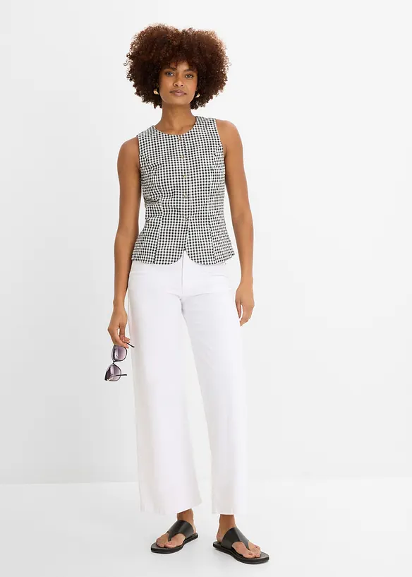 Blazer smanicato in puro cotone, bonprix