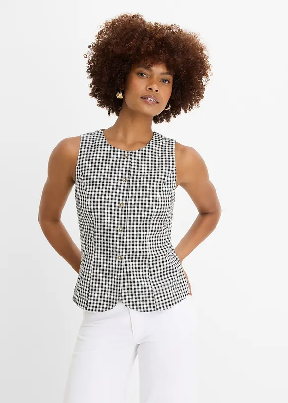 Blazer smanicato in puro cotone, bonprix