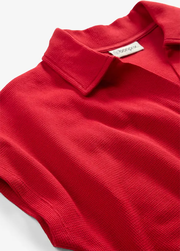 Polo in puro cotone biologico effetto waffle, bonprix