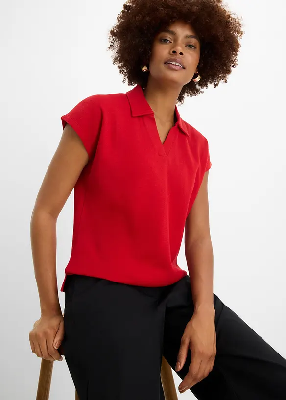 Polo in puro cotone biologico effetto waffle, bonprix