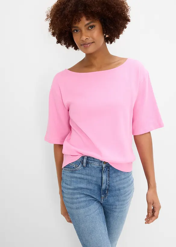Maglia in cotone biologico effetto waffle, bonprix