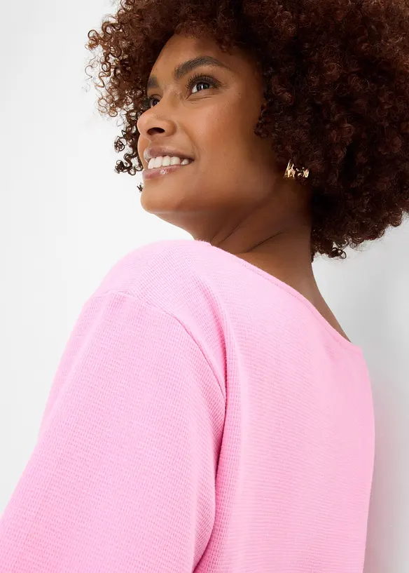 Maglia in cotone biologico effetto waffle, bonprix