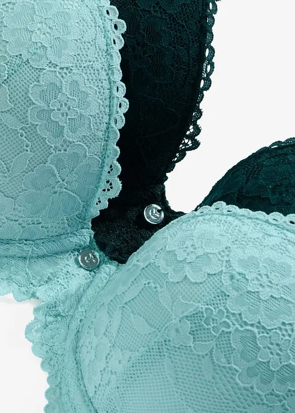 Reggiseno push-up in pizzo delicato (pacco da 2), bonprix