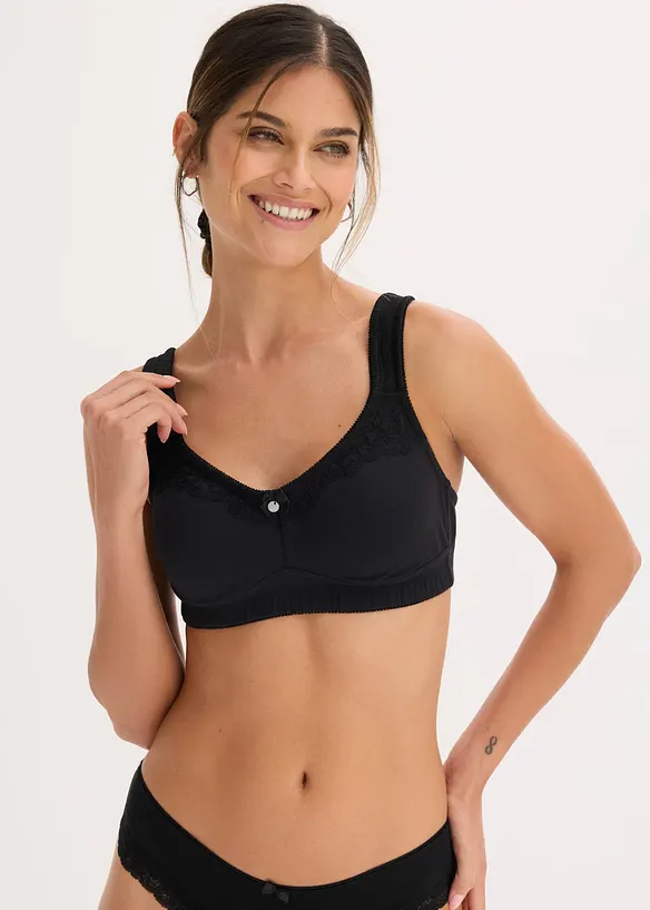Reggiseno senza ferretto con cotone (pacco da 2), bonprix