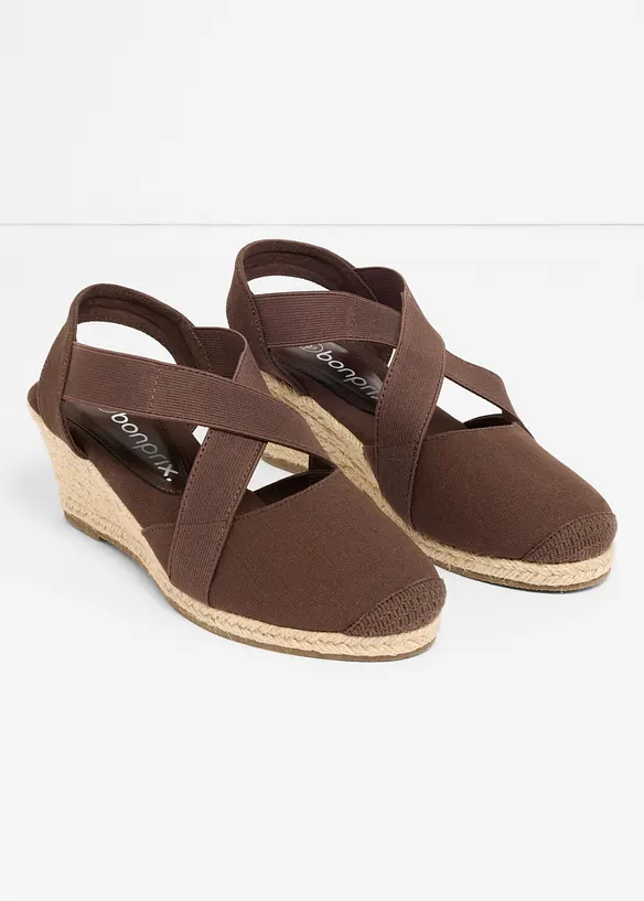 Sandali con zeppa e cinturini elasticizzati, bonprix