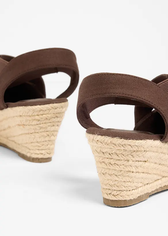 Sandali con zeppa e cinturini elasticizzati, bonprix