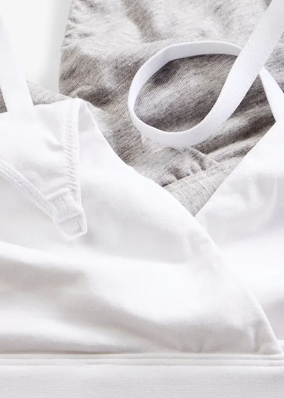 Reggiseno da allattamento senza ferretto con cotone biologico (pacco da 2), bonprix