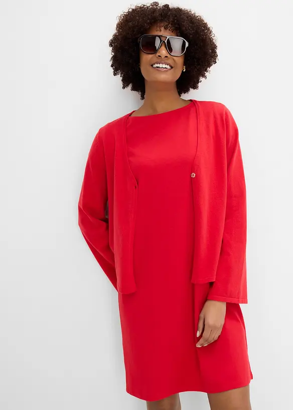 Abito in maglina di misto cotone elasticizzato, bonprix