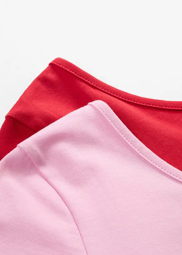 T-shirt con ampia scollatura rotonda dietro (pacco da 2), bonprix