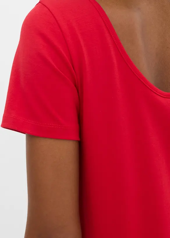 T-shirt con ampia scollatura rotonda dietro (pacco da 2), bonprix