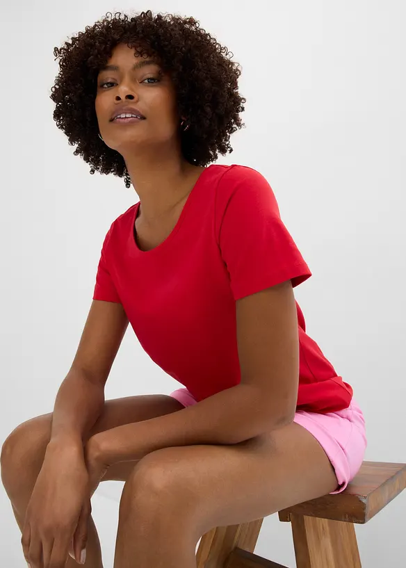 T-shirt con ampia scollatura rotonda dietro (pacco da 2), bonprix