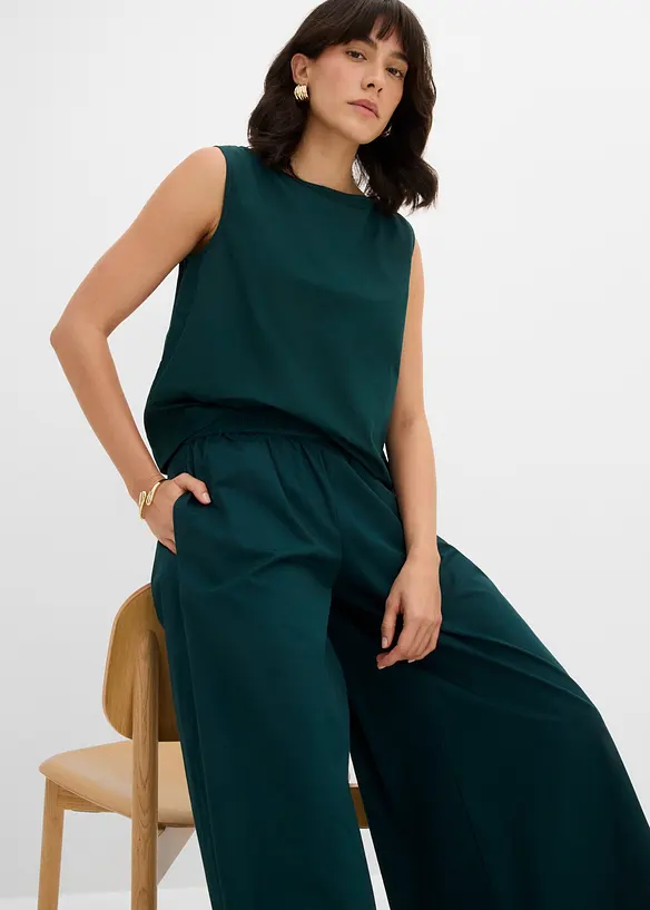 Pantaloni culotte ampi in puro cotone, bonprix