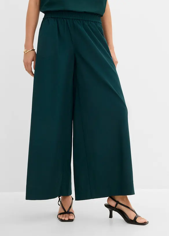 Pantaloni culotte ampi in puro cotone, bonprix