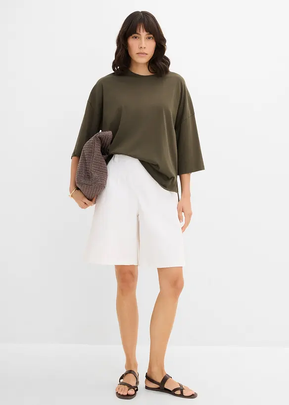 Maglia oversize in misto cotone biologico elasticizzato, bonprix