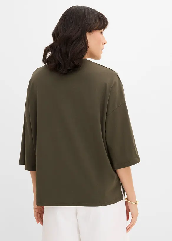 Maglia oversize in misto cotone biologico elasticizzato, bonprix
